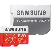 SAMSUNG 256 Go EVO +, Carte mémoire Rouge/Blanc, MB-MC256GA/EU, Class 10, incl. adaptateur