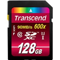 Transcend TS128GSDXC10U1 mémoire flash 128 Go SDXC MLC Classe 10, Carte mémoire 128 Go, SDXC, Classe 10, MLC, 90 Mo/s, Class 1 (U1)