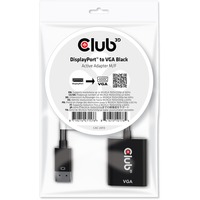 Club 3D DisplayPort 1.1 vers VGA Active, Adaptateur Noir