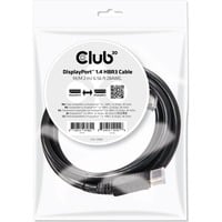Club 3D DisplayPort 1.4 HBR3 Extension Cable 8K60Hz M/F, Câble Noir, 2 mètres, CAC-1022