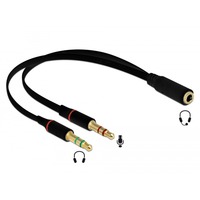 DeLOCK Casque d'écoute, Adaptateur Noir, 0,2 mètre