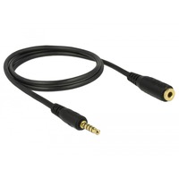 DeLOCK Stereo Jack 3,5 mm 5-Pin (male) > 3,5 mm 5-Pin (male), Câble Noir, 1 mètre