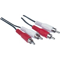 goobay 2x Tulipe, Câble Noir, 10 mètres, stéréo