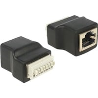 DeLOCK 65527 changeur de genre de câble RJ45 Noir, Argent, Adaptateur Noir, RJ45, Noir, Argent