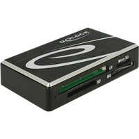 DeLOCK 91710 lecteur de carte mémoire Micro-USB Noir CF, CF Type II, MMC, MMC+, MMCmicro, MS Duo, MS PRO, MS PRO Duo, MS Pro-HG, MS Pro-HG Duo, MS..., Noir, 5000 Mbit/s, Micro-USB, 85 mm, 52 mm