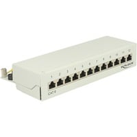DeLOCK Panneau de brassage de bureau 12 ports Cat.6 Gris