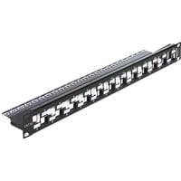 DeLOCK Panneau de raccordement Keystone 19" 24 ports, Panneau de brassage Noir