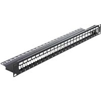 DeLOCK Panneau de raccordement Keystone 19" 24 ports, Panneau de brassage Noir