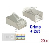 DeLOCK RJ45 Crimp+Cut Plug Cat.6 STP, Prise de courant Transparent, 20 pièces