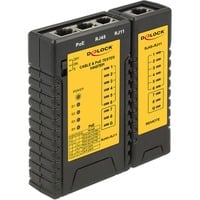 DeLOCK Testeur de câbles RJ45 / RJ12 / PoE Noir/Jaune