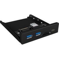 ICY BOX IB-HUB1417-i3, Panneau avant Noir