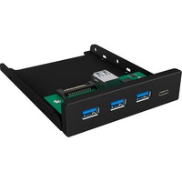 ICY BOX IB-HUB1418-i3, Panneau avant Noir