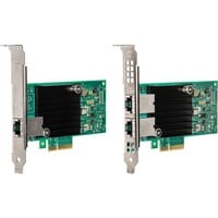 Intel® X550T2 carte réseau Interne Ethernet 10000 Mbit/s Interne, Avec fil, PCI Express, Ethernet, 10000 Mbit/s, Vert, Argent, Vente au détail