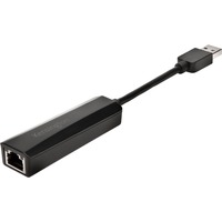 Kensington Adaptateur Ethernet USB-A UA0000E — Noir, Carte réseau Noir, Avec fil, USB, Ethernet, 5000 Mbit/s, Noir