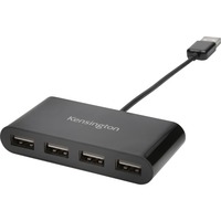 Kensington USB 2.0 4 ports, Hub USB Noir, USB 2.0, USB 2.0, 480 Mbit/s, Noir, Chine, macOS 10.6 or above; Windows XP or above