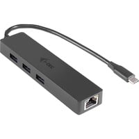i-tec 3 ports USB-C Slim + Gigabit Lan, Hub USB Noir, LAN, ASIX AS88179, 125 mm, 29 mm, 15 mm