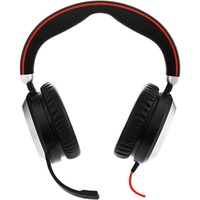 Jabra Evolve 80 UC Stereo Casque Avec fil Arceau Bureau/Centre d'appels Bluetooth Noir, Casque/Écouteur Noir/Argent, Avec fil, Bureau/Centre d'appels, 646 g, Casque, Noir