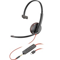 Plantronics Blackwire 3215 casque on-ear Noir, USB-C