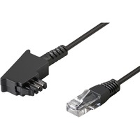 goobay TAE-F DSL 8P2C 15m Noir, Câble Noir, 15 m, TAE-F, RJ-45, Noir, Mâle/Mâle, Fast Ethernet