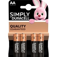 Duracell Simply AA, Batterie Noir, 4 pièces