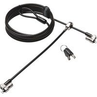Kensington Câble de sécurité Twin MicroSaver® 2.0 Noir, Kensington, Clé, Acier au carbone, Noir