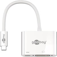 goobay USB-C > DVI + PD, Adaptateur Blanc, 0,15 mètres