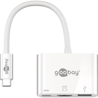 goobay USB-C > HDMI + PD, Adaptateur Blanc, 0,15 mètres