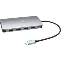 i-tec Metal USB-C Nano 3x Display Docking Station + Power Delivery 100 W, Station d'accueil Gris, Avec fil, USB 3.2 Gen 1 (3.1 Gen 1) Type-C, 100 W, 3,5 mm, 10,100,1000 Mbit/s, Argent