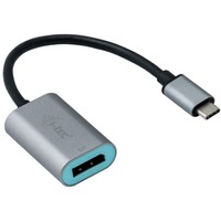 i-tec USB-C > DisplayPort en métal, Adaptateur Noir/Argent, 0,15 mètre, 4K 60Hz