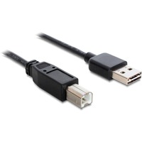 DeLOCK 0.5m, USB2.0-A/USB2.0-B câble USB 0,5 m USB A USB B Noir Noir, USB2.0-A/USB2.0-B, 0,5 m, USB A, USB B, USB 2.0, Mâle/Mâle, Noir
