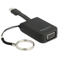 DeLOCK 63941 câble vidéo et adaptateur 0,03 m USB Type-C VGA (D-Sub) Noir Noir, 0,03 m, USB Type-C, VGA (D-Sub), Mâle, Femelle, Droit