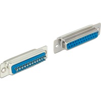 DeLOCK 65879 connecteur de fils Sub-D 25 pin Bleu, Argent, Prise de courant Argent, Sub-D 25 pin, Bleu, Argent, Nickel, 53 mm, 17 mm, 12 mm