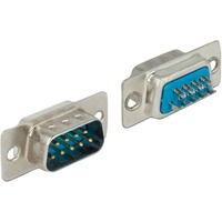 DeLOCK 65881 connecteur de fils Sub-D 9 pin Bleu, Argent, Prise de courant Argent, Sub-D 9 pin, Bleu, Argent, 31 mm, 15 mm, 12,5 mm, Sac en polyéthylène