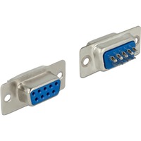DeLOCK 65882 connecteur de fils Sub-D 9 pin Bleu, Argent, Prise de courant Argent, Sub-D 9 pin, Bleu, Argent, 31 mm, 15 mm, 12,5 mm, Sac en polyéthylène