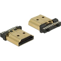 DeLOCK 65886 connecteur de fils HDMI-A, Prise de courant Noir, HDMI-A, Or, 15,2 mm, 19,4 mm, 6 mm, Sac en polyéthylène