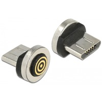 DeLOCK 65932 changeur de genre de câble Magnet USB Type Micro-B Noir, Argent, Adaptateur Magnet, USB Type Micro-B, Noir, Argent