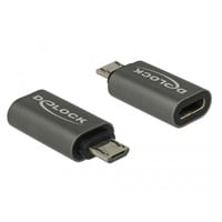 DeLOCK Adaptateur USB 2.0 Micro-B mâle vers USB Type-C 2.0 femelle Anthracite