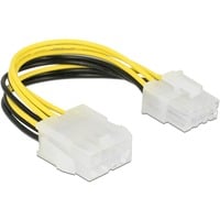 DeLOCK Câble d'extension Power 8 pin EPS male > female Noir/Jaune, 0,15 mètre
