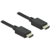 DeLOCK Coax High Speed HDMI, Câble Noir, 2 mètres, 8K 60Hz, 48 Gbps