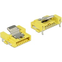 DeLOCK Connecteur SATA 6 Go/s 8 broches d'alimentation, Prise de courant Jaune