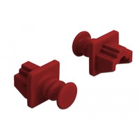 DeLOCK Couvercle anti-poussière pour le port RJ-45, Capuchon protecteur Rouge foncé, 10 pièces