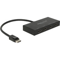 DeLOCK DisplayPort 1.2 > 4x DisplayPort, Répartiteurs de DisplayPort Noir, 0,3 mètres, 4K