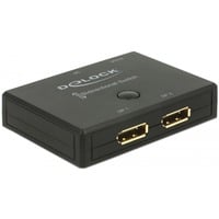 DeLOCK DisplayPort 2 - 1 Switch bi-directionnel 4K 60 Hz, Switch de DisplayPort Noir