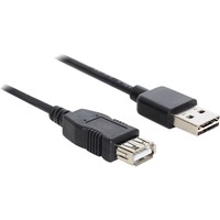 DeLOCK EASY-USB-A 2.0 mâle > USB-A 2.0 femelle, Câble d'extension Noir, 5 mètres