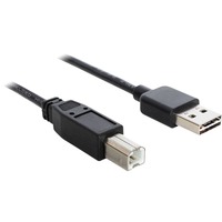 DeLOCK EASY-USB-A 2.0 male > USB-A 2.0, Câble Noir, 2 mètres