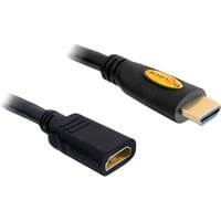 DeLOCK HDMI (mâle) > HDMI (femelle), Câble d'extension Noir, 1 mètre