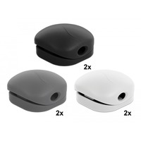DeLOCK Jeu de pinces porte-câbles, Support Blanc/gris, 6 pièces