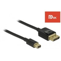 DeLOCK Mini DisplayPort > DisplayPort, Câble Noir, 1 mètre, 8K 60 Hz