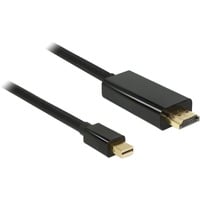 DeLOCK Mini DisplayPort > HDMI, Adaptateur Noir, 2 mètres