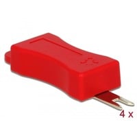 DeLOCK Outil pour le clip de fixation RJ45, Set d'outils Rouge, 4 pièces